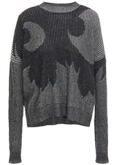 Mcq Alexander Mcqueen Woman Ribbed Jacquard-knit Cotton Sweater Black