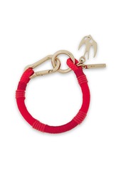 Mcq Alexander Mcqueen Woman Swallow Gold-tone Braided Cord And Leather Bracelet Red