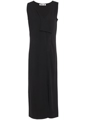 Mcq Alexander Mcqueen Woman Wrap-effect Draped Ponte Midi Dress Black