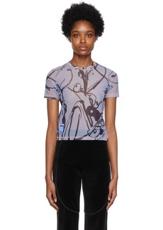 McQ Alexander McQueen MCQ Blue Printed T-Shirt