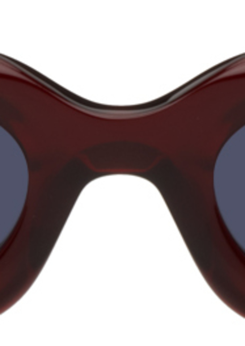 McQ Alexander McQueen MCQ Burgundy Rectangular Sunglasses
