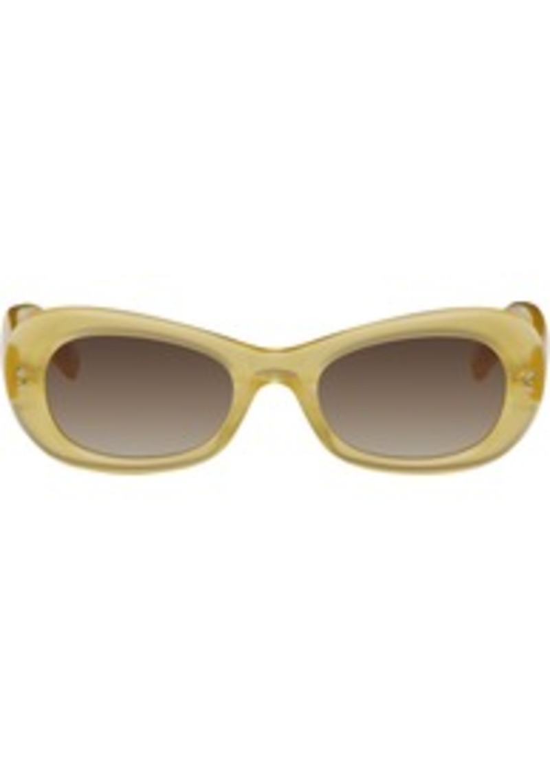McQ Alexander McQueen MCQ Yellow Oval Sunglasses