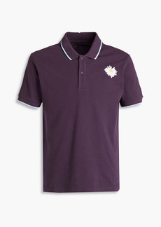 McQ Alexander McQueen - Appliquéd embroidered cotton-piqué polo shirt - Purple - XS