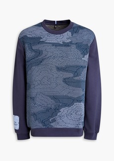 McQ Alexander McQueen - Appliquéd fleece-paneled jacquard-knit sweatshirt - Purple - S