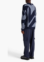 McQ Alexander McQueen - Appliquéd intarsia-knit sweater - Blue - XS
