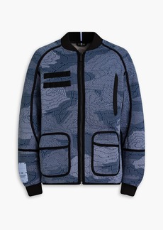 McQ Alexander McQueen - Appliquéd jacquard-knit bomber jacket - Blue - XS