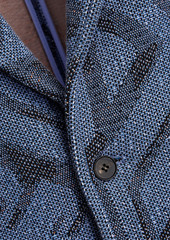 McQ Alexander McQueen - Appliquéd jacquard-knit coat - Blue - XS
