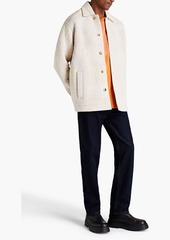 McQ Alexander McQueen - Appliquéd jacquard-knit overshirt - Neutral - XXS