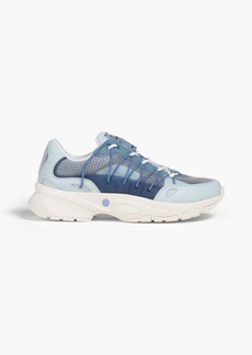 McQ Alexander McQueen - Aratana suede-trimmed leather and mesh sneakers - Blue - EU 37