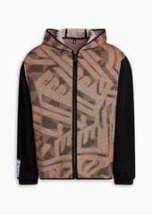 McQ Alexander McQueen - Fleece-paneled jacquard-knit zip-up hoodie - Orange - L