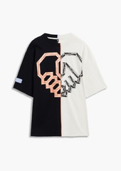 McQ Alexander McQueen - Printed color-block cotton-jersey T-shirt - Black - XS