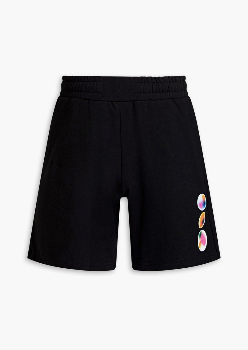McQ Alexander McQueen - Printed French cotton-terry shorts - Black - XXS