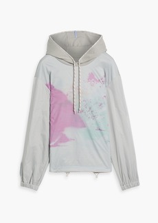 McQ Alexander McQueen - Shell-paneled printed French cotton-terry hoodie - Gray - XS