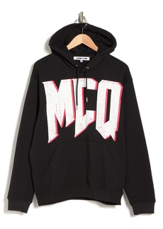 MCQ Relaxed Large Logo Tour Hoodie in Darkest Black at Nordstrom Rack