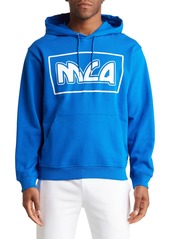 MCQ Relaxed Large Metal Logo Tour Hoodie in Skate Blue at Nordstrom Rack
