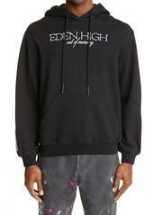 MCQ Eden High Embroidered Organic Cotton Hoodie in Darkest Black at Nordstrom