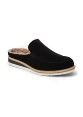 Me Too Aaron Faux Shearling Lined Slipper in Black Suede at Nordstrom