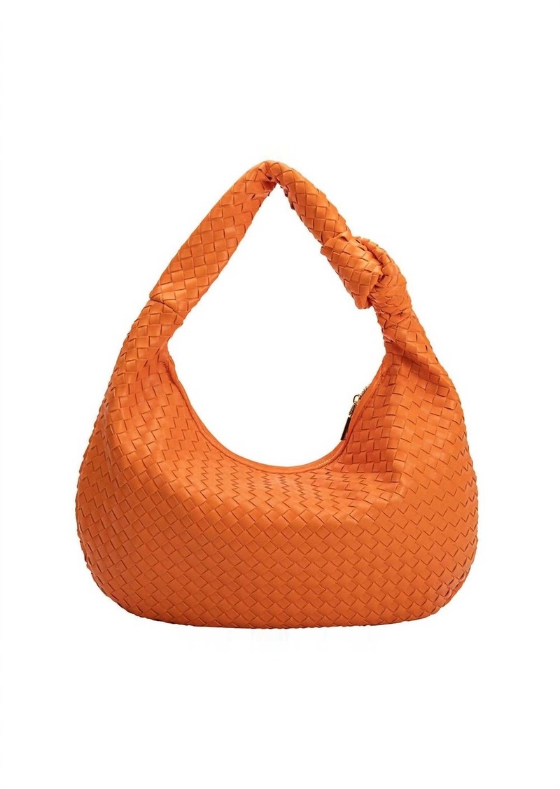 Melie Bianco Brigitte Large Recycled Vegan Shoulder Bag In Orange