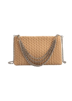 Melie Bianco Erin Tan Padded Quilted Crossbody Clutch