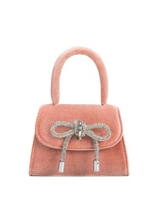 Melie Bianco Sabrina Mini Velvet Top Handle Bag In Blush