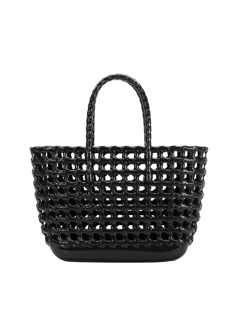 Melie Bianco Savannah Jelly Basket Tote Bag In Black