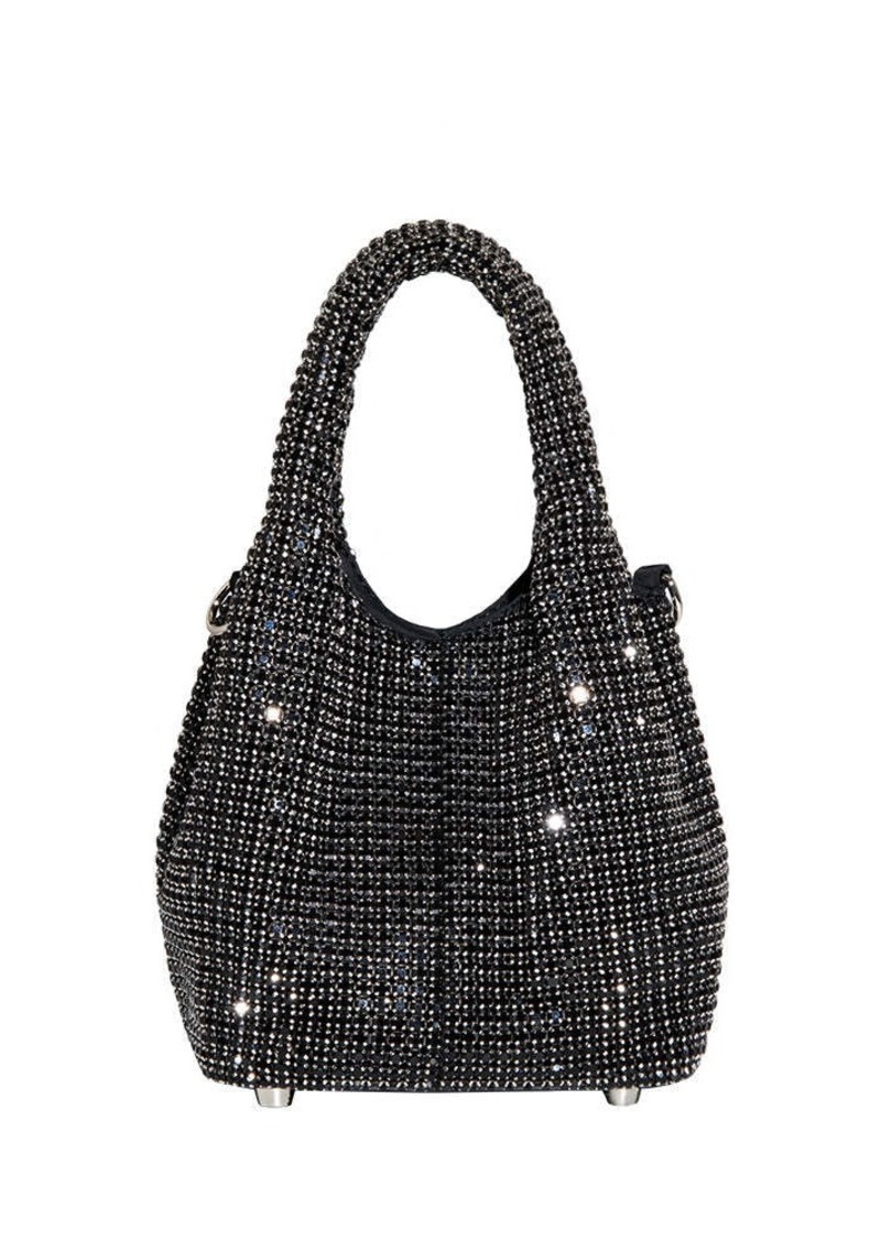 Melie Bianco Thea Black Crystal Crossbody Bag