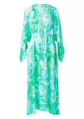 Melissa Odabash Edith Palm Print Cover-Up Maxi Dress