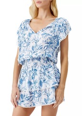 Melissa Odabash Keri Botanical Tiered Minidress