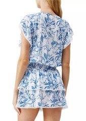 Melissa Odabash Keri Botanical Tiered Minidress