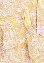 Melissa Odabash - Ruffled floral-print mousseline mini wrap dress - Yellow - XS