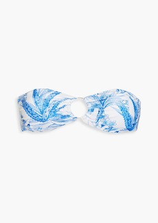 Melissa Odabash - Ancona ruched printed bandeau bikini top - Blue - IT 38