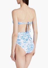 Melissa Odabash - Ancona ruched printed bandeau bikini top - Blue - IT 38