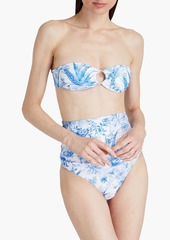 Melissa Odabash - Ancona ruched printed bandeau bikini top - Blue - IT 38