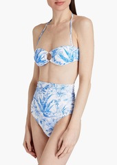 Melissa Odabash - Ancona ruched printed bandeau bikini top - Blue - IT 38