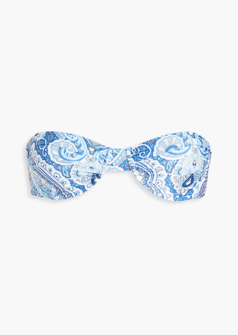 Melissa Odabash - Barbados paisley-print underwired bandeau bikini top - Blue - IT 40