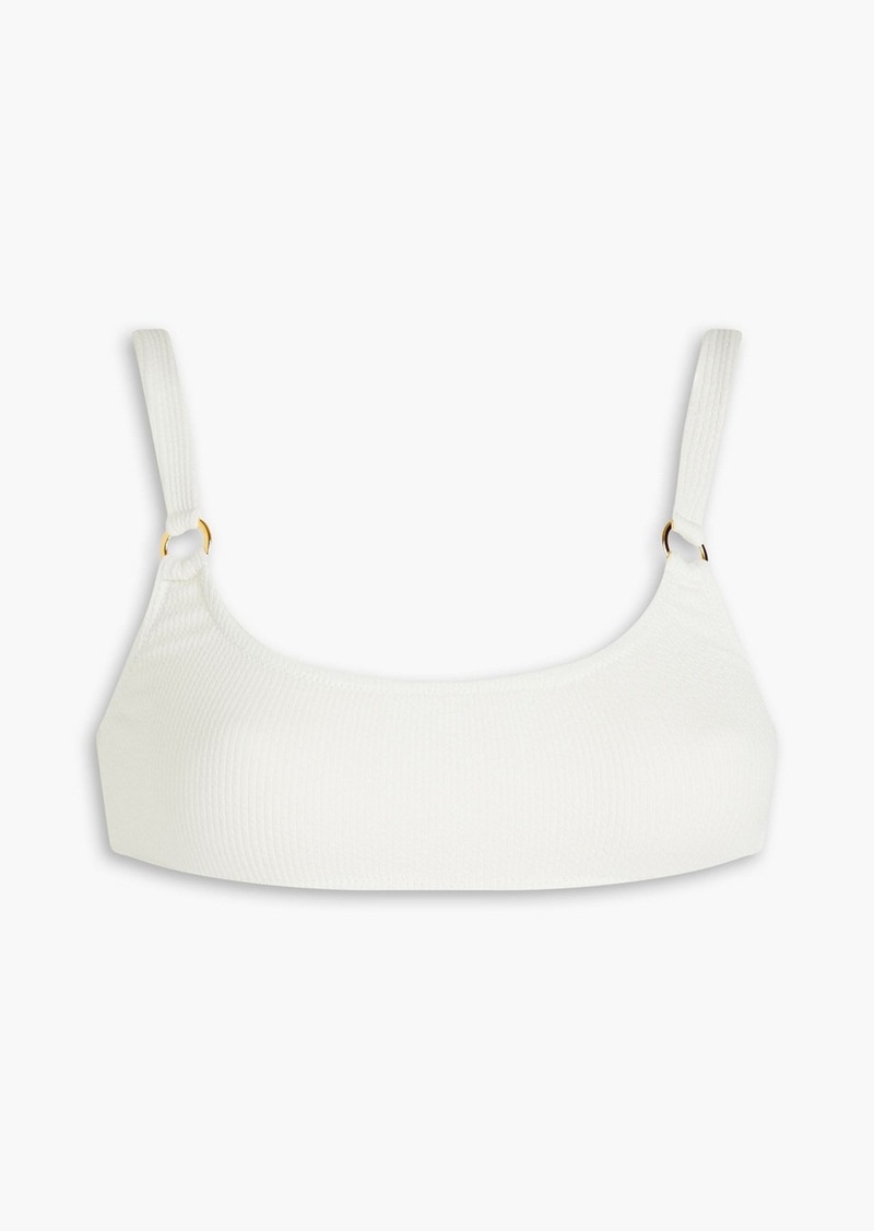 Melissa Odabash - Bari embellished ribbed bikini top - White - IT 38