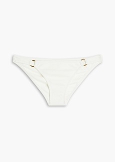 Melissa Odabash - Bari embellished ribbed low-rise bikini briefs - White - IT 38