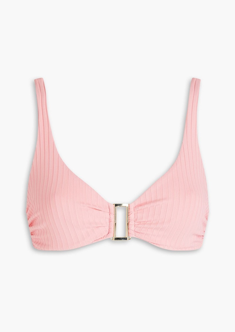 Melissa Odabash - Bel Air embellished ribbed underwired bikini top - Pink - IT 38