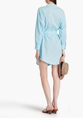 Melissa Odabash - Brandi belted cotton-jacquard mini dress - Blue - XS