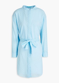 Melissa Odabash - Brandi belted cotton-jacquard mini dress - Blue - XS