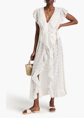 Melissa Odabash - Brianna ruffled embroidered georgette coverup - White - XS