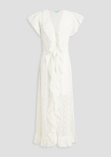 Melissa Odabash - Brianna ruffled embroidered georgette coverup - White - M