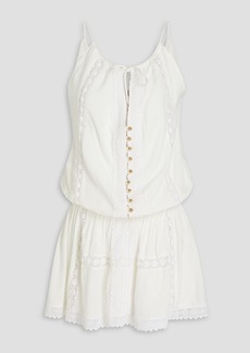 Melissa Odabash - Chelsea crocheted lace-trimmed voile mini dress - White - L