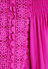 Melissa Odabash - Chelsea lace-trimmed embellished voile mini dress - Pink - XS