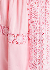 Melissa Odabash - Chelsea crocheted lace-trimmed voile mini dress - White - L