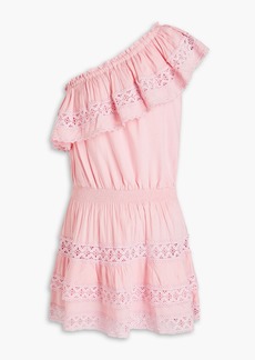 Melissa Odabash - Debbie one-shoulder ruffled voile mini dress - Pink - XS