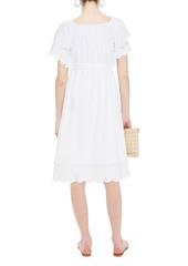 Melissa Odabash - Dee tiered belted broderie anglaise voile midi dress - White - M