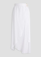 Melissa Odabash - Devlin gathered voile midi wrap skirt - White - L