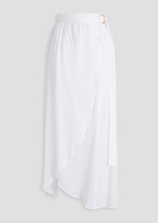 Melissa Odabash - Devlin gathered voile midi wrap skirt - White - L
