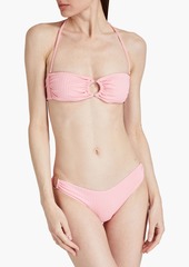 Melissa Odabash - Evita ring-embellished ribbed bandeau bikini top - Pink - IT 42